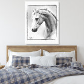 Paardenkop Kool trekken Equine art Canvas Afdruk (Insitu (Slaapkamer))
