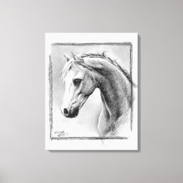 Paardenkop Kool trekken Equine art Canvas Afdruk