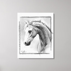 Paardenkop Kool trekken Equine art Canvas Afdruk