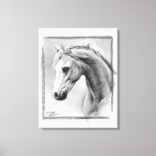 Paardenkop Kool trekken Equine art Canvas Afdruk (Voorkant)