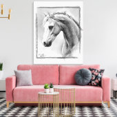 Paardenkop Kool trekken Equine art Canvas Afdruk (Insitu (Woonkamer))