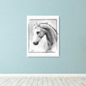 Paardenkop Kool trekken Equine art Canvas Afdruk (Insitu (Houten vloer))