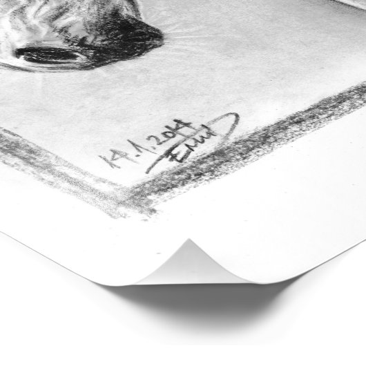 Paardenkop Kool trekken Equine art Foto Afdruk (Hoek)