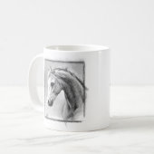 Paardenkop Kool trekken Equine art Koffiemok (Voorkant links)