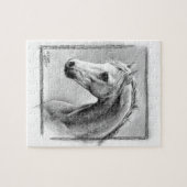 Paardenkop Kool trekken Equine art Legpuzzel (Horizontaal)