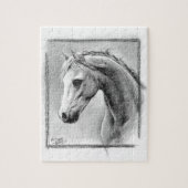 Paardenkop Kool trekken Equine art Legpuzzel (Verticaal)