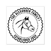 Paardenkop Lijnkunst FF Familienaam Datum Opgerich Zelfinktende Stempel (Design)