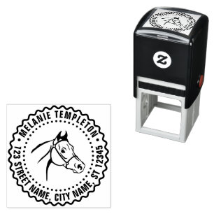 Paardenkop Lijnkunst FF Naam Retouradres Zelfinktende Stempel