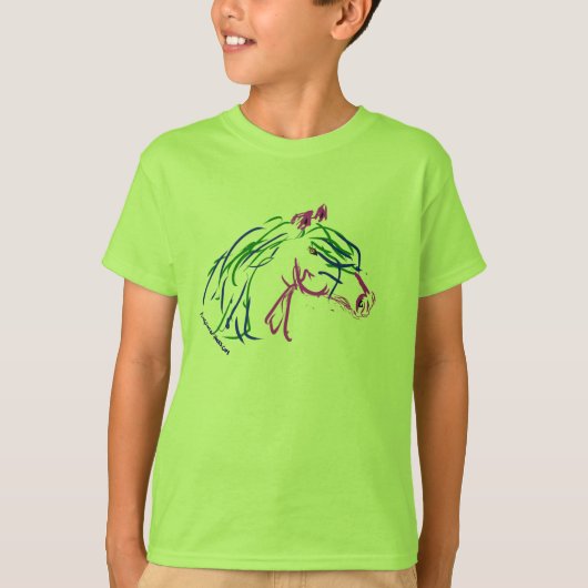 Paardenkop, meerkleurig, Jeugd t-shirt (Voorkant)