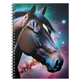 Paardenkop met een Galaxy Achtergrond Notitieboek (Voorkant)