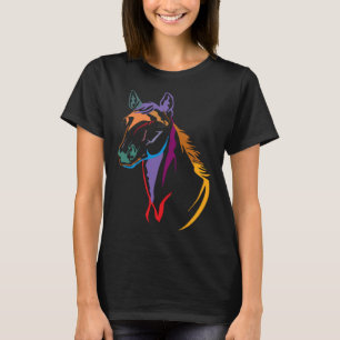 Paardenkop Motief Paard om te Rijden Ruiter T-shirt