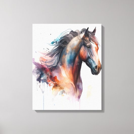 Paardenkop muurkunst canvas afdruk (Voorkant)