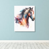 Paardenkop muurkunst canvas afdruk (Insitu (Houten vloer))
