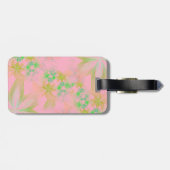 Paardenkop op de florale achtergrond bagagelabel (Achterkant horizontaal)