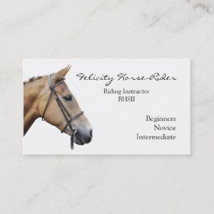 Paardenkop op een vlakke achtergrond visitekaartje