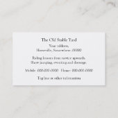 Paardenkop op een vlakke achtergrond visitekaartje (Achterkant)