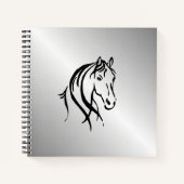 Paardenkop op zilver notitieboek (Voorkant)
