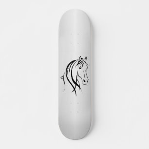 Paardenkop op zilver persoonlijk skateboard