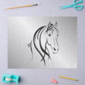 Paardenkop op zilver tissuepapier (Craft)