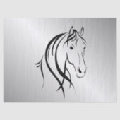Paardenkop op zilver tissuepapier (Voorkant)