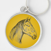 Paardenkop Portret Sleutelhanger (Voorkant)