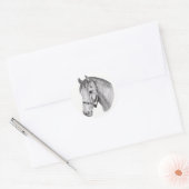 paardenkop ronde sticker (Envelop)