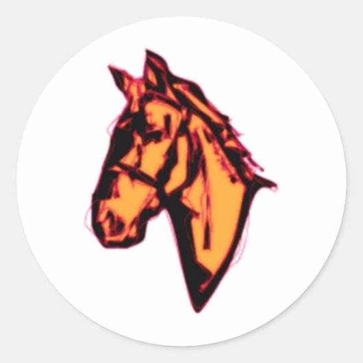 Paardenkop Ronde Sticker (Voorkant)