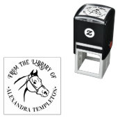 Paardenkop "Uit de Bibliotheek van het Boek" Naam Zelfinktende Stempel (In situ)