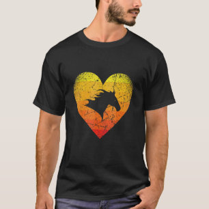 paardenkop zijaanzicht naar rechts vintage hart re t-shirt