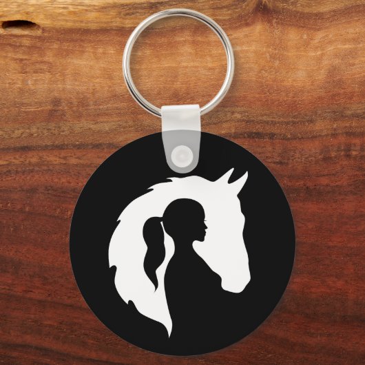 Paardenkopje paardenpaardje zwart sleutelhanger (Achterkant)