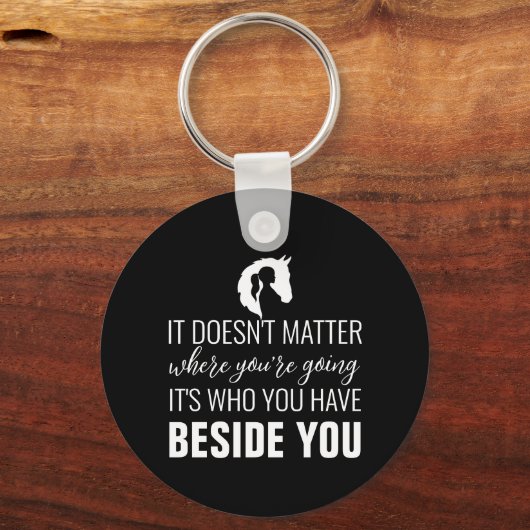 Paardenkopje paardenpaardje zwart sleutelhanger (Voorkant)