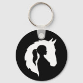 Paardenkopje paardenpaardje zwart sleutelhanger (Achterkant)