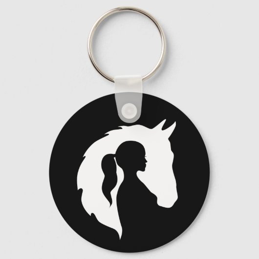 Paardenkopje paardenpaardje zwart sleutelhanger (Achterkant)