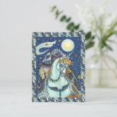 PAARDENKOPLOZE RUITER GOTHISCHE HEEKS, EENHOORN &  FEESTDAGENKAART (Staand voorkant)