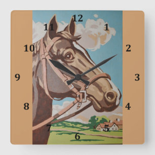 paardenkopverf vierkante klok