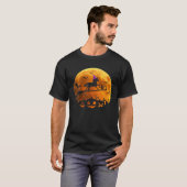 Paardenkostuum Heksenrijden Broom Moon Halloween T-shirt (Voorkant volledig)