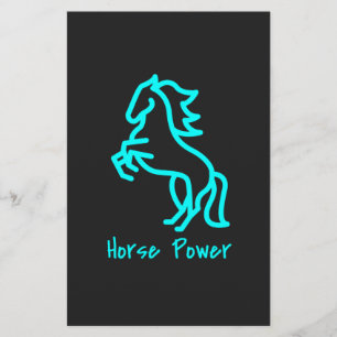 Paardenkracht in blauw briefpapier