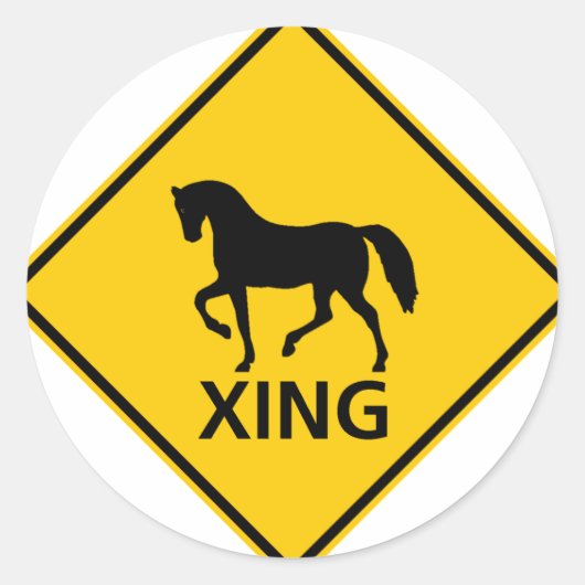 Paardenkruising Ronde Sticker (Voorkant)