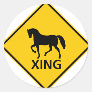 Paardenkruising Ronde Sticker