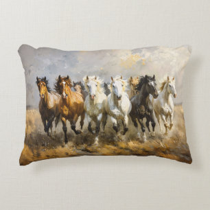 Paardenkudde Galloping Mustang Schilderij Accent Kussen