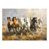 Paardenkudde Galloping Mustang Schilderij Decoupag Foto Afdruk (Voorkant)