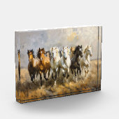 Paardenkudde Galloping Mustang Schilderij Fotoblokken (Links)