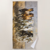 Paardenkudde Galloping Mustang Schilderij Strandlaken (Voorkant)