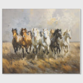Paardenkudde Galloping Schilderij Decoupage Cadeaupapier (Vlak)