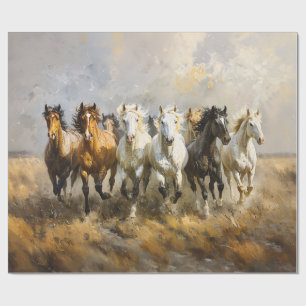 Paardenkudde Galloping Schilderij Decoupage Cadeaupapier