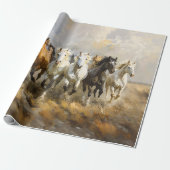 Paardenkudde Galloping Schilderij Decoupage Cadeaupapier (Uitgerold)