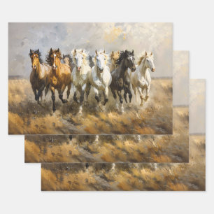 Paardenkudde Galloping Schilderij Decoupage Inpakpapier Vel