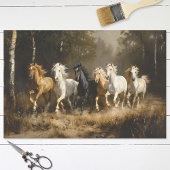 Paardenkudde in het bos Schilderij Decoupage Tissuepapier