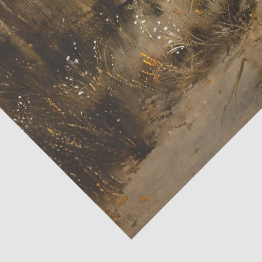 Paardenkudde in het bos Schilderij Decoupage Tissuepapier (Detail)