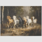 Paardenkudde in het bos Schilderij Decoupage Tissuepapier (Voorkant)